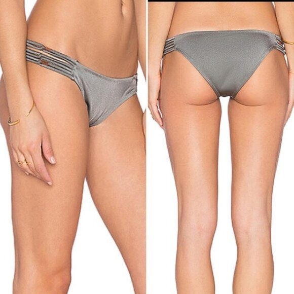 Eberjey Beach Glow Jagger Strappy Beaded Bottom in Sage Grey Size Medium - Picture 1 of 6